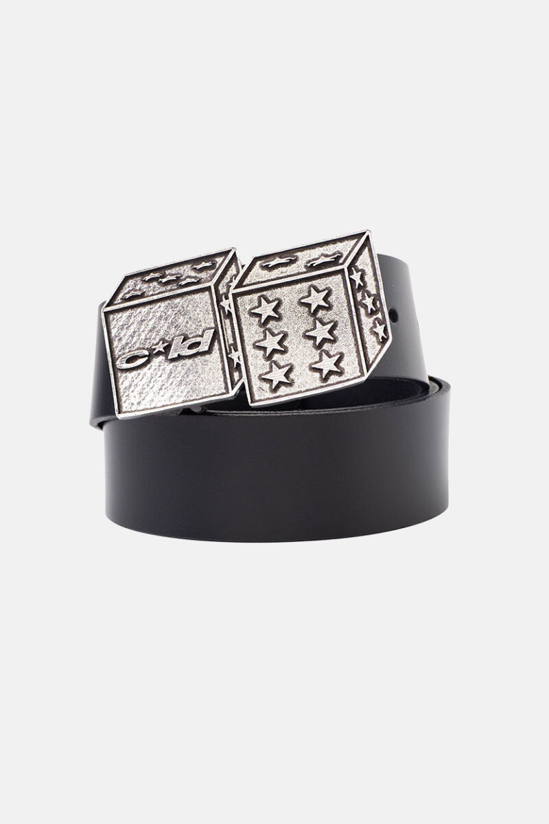 DICE LEATHER BELT BLACK