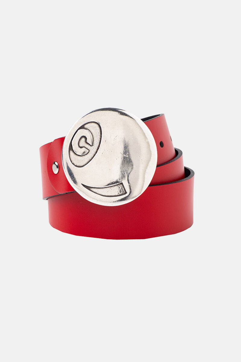 BILLIARD LEATHER BELT RED