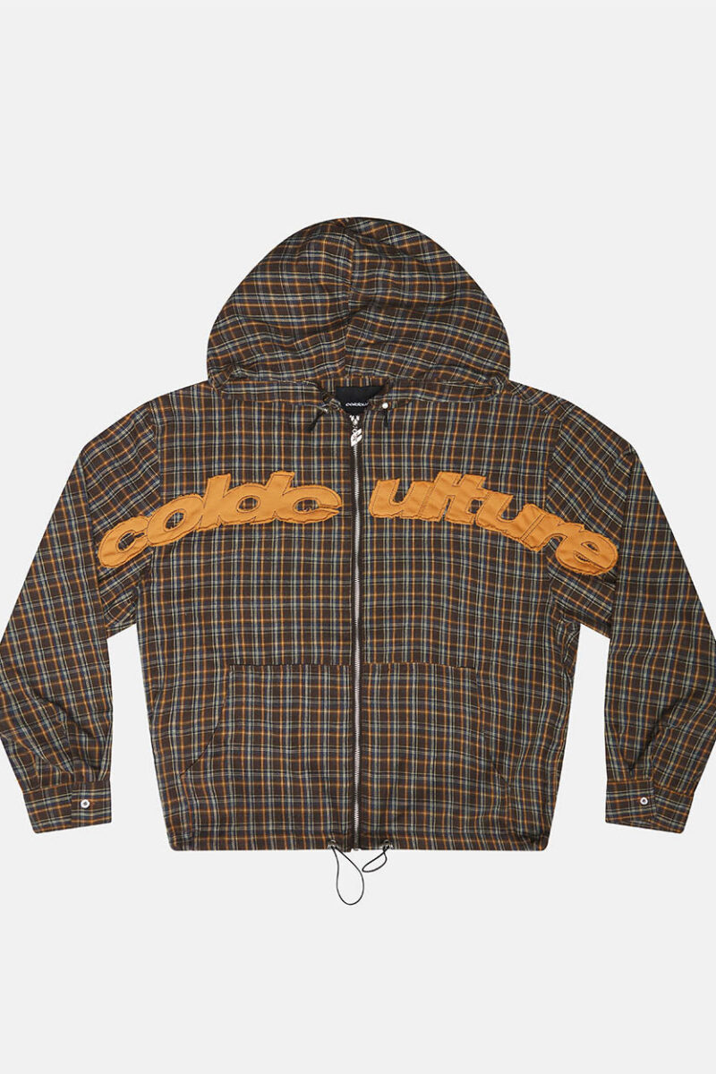 MEMPHIS HOODED SHIRT ORANGE AND BLUE