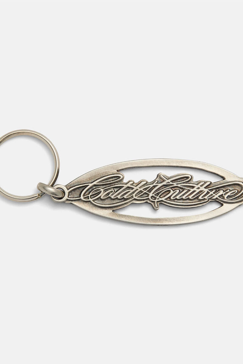 SCRIPT KEYCHAIN METAL SILVER