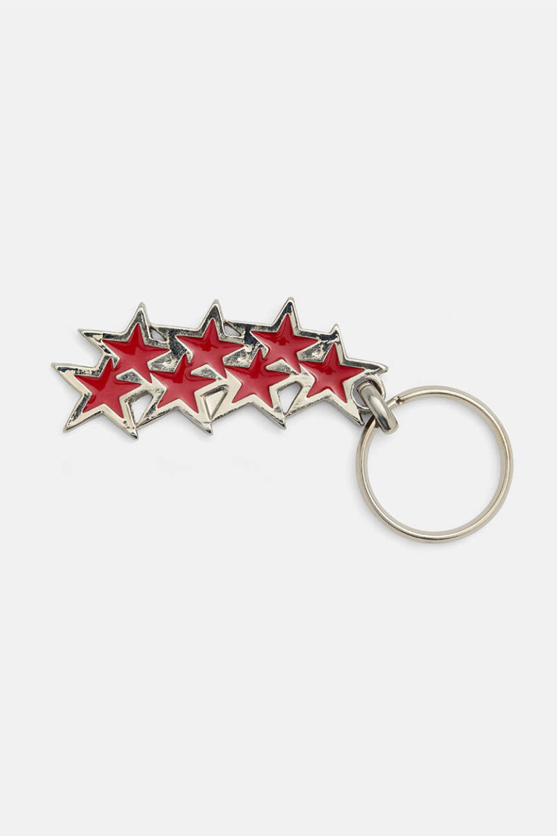 STARS KEYCHAIN METAL RED