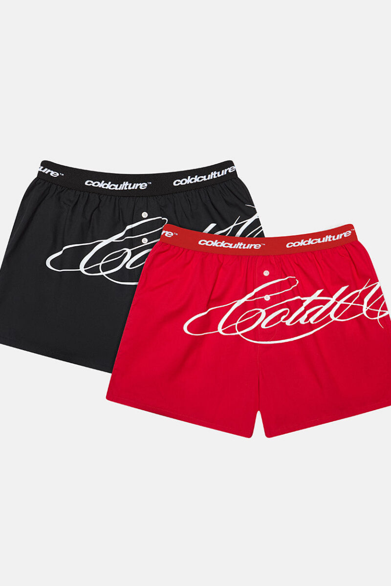SCRIPT BOXERS PACK RED/ BLACK