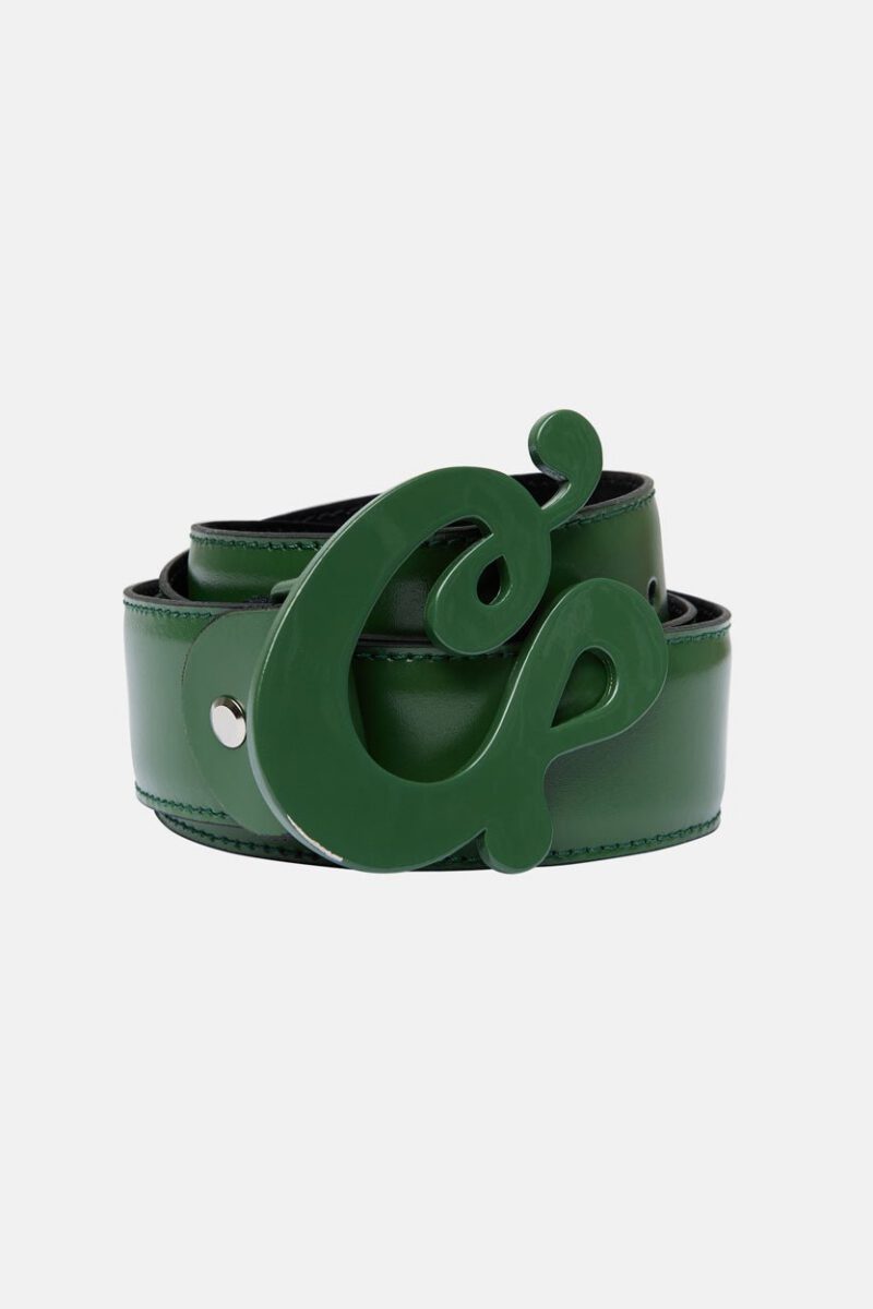 C CURL LEATHER BELT GREEN