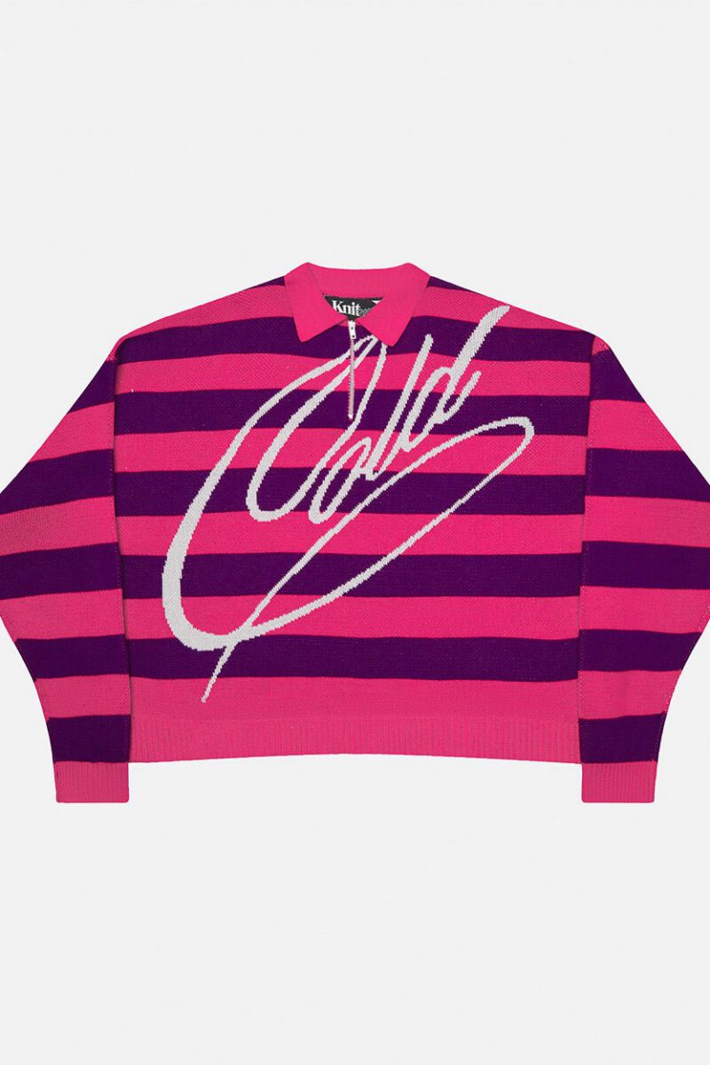 COLD BRICK POLO KNIT PURPLE & PINK