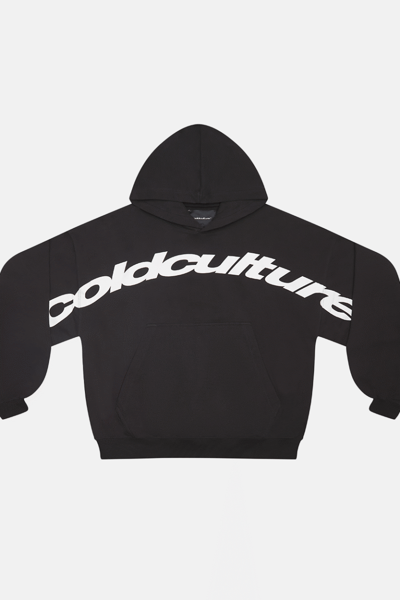 CURVED FRONT HOODIE BLACK