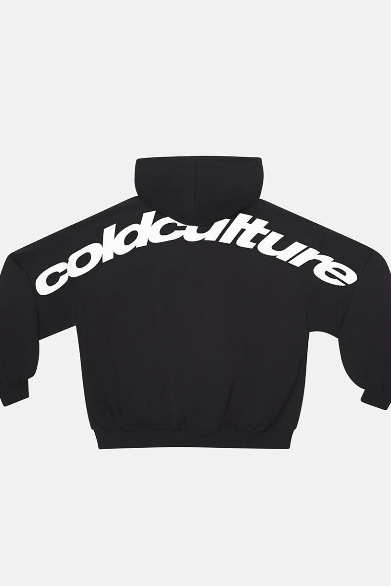 CURVED HOODIE BLACK AND WHITE