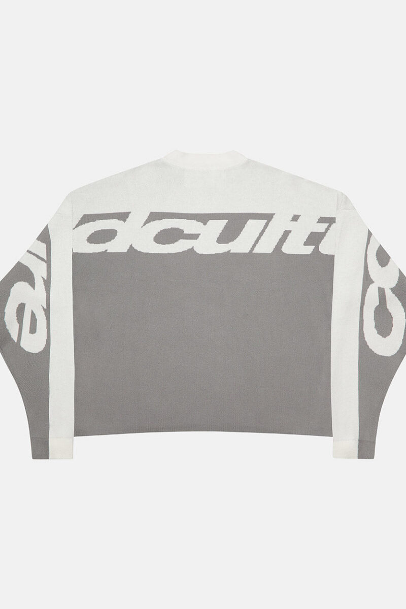 CURVED KNIT GREY & WHITE