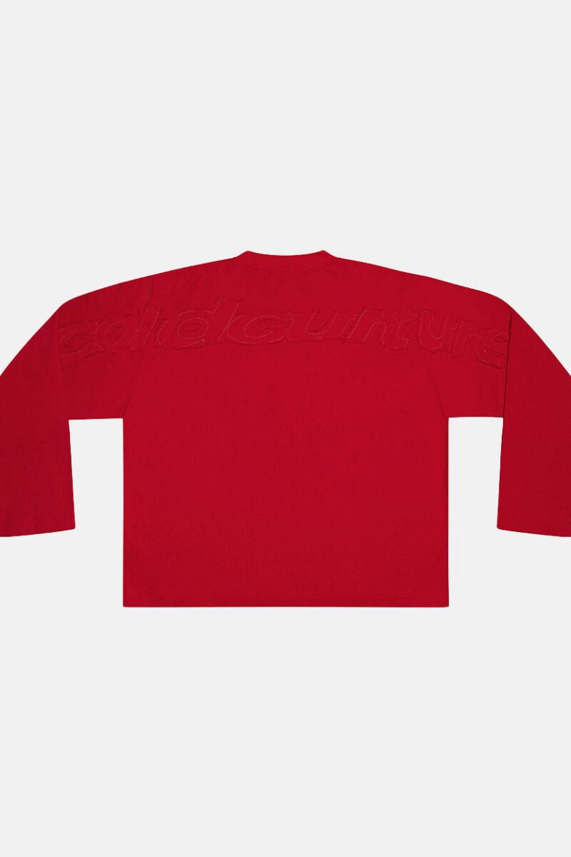 DISTRESS CURVED LONGSLEEVE RED