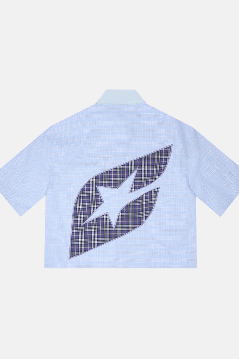 DOUBLE TARTAN SHIRT LIGHT BLUE