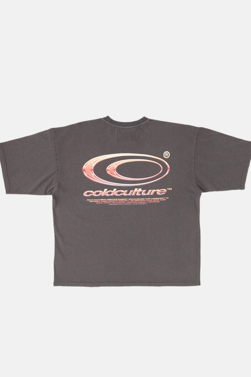 FADED METALLIC LOGO TEE HEAVY GREY