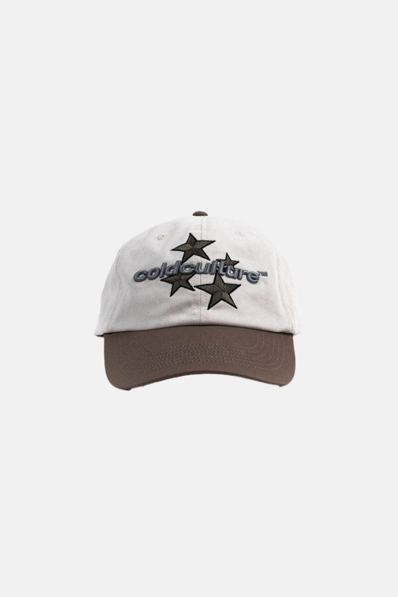 ITALIC STARS CAP IVORY WHITE/BROWN