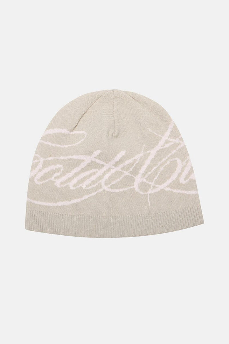 SCRIPT BEANIE BEIGE