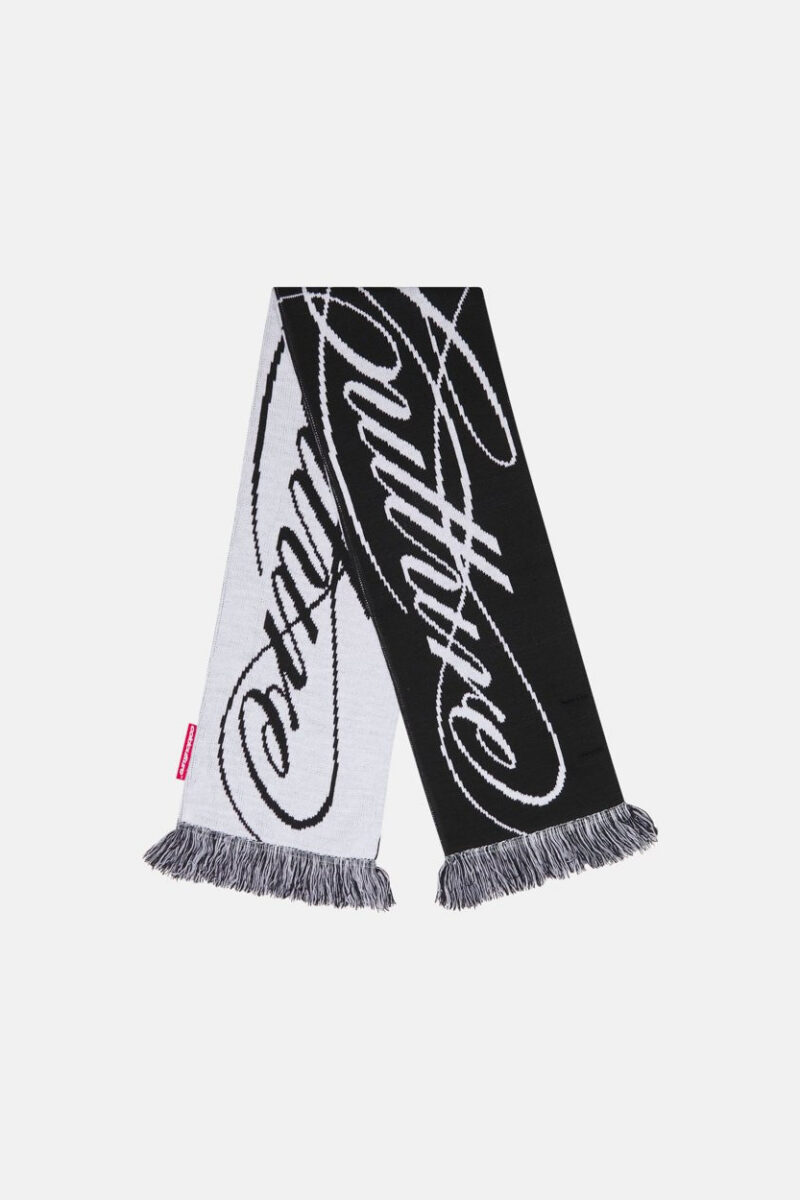 SCRIPT DOUBLE SIDE SCARF BLACK & WHITE