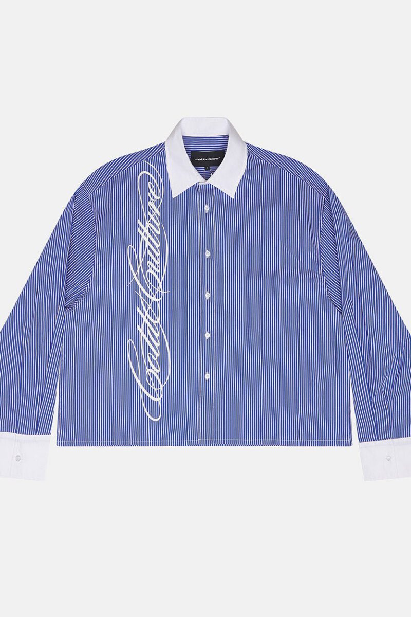 SCRIPT SHIRT BLUE & WHITE