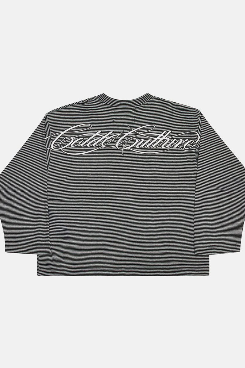 SCRIPT STRIPES LONGSLEEVE BLACK