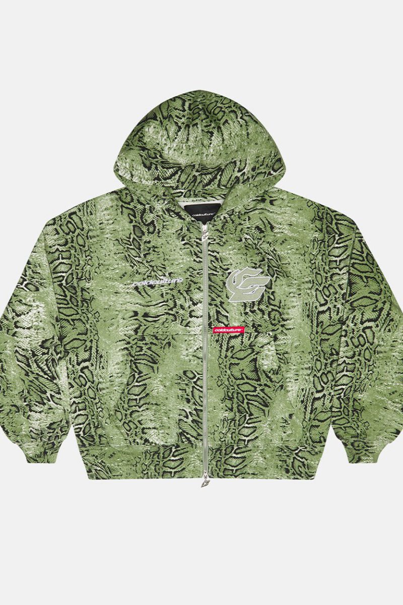 SNAKE ZIP HOODIE GREEN & BLACK