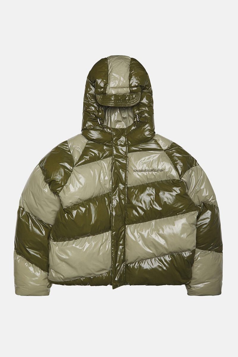 SPIRAL PUFFER GLOSSY GREEN MIX