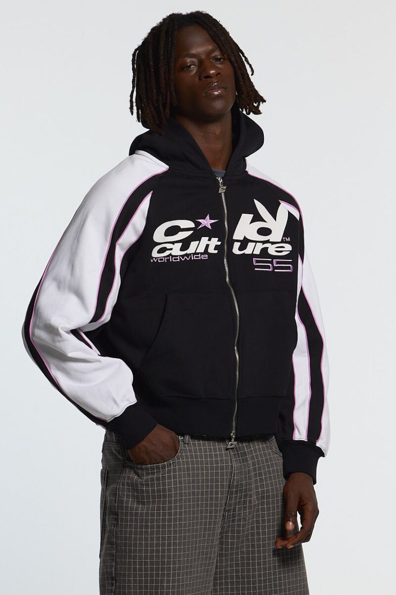 TEASE ME ZIP HOODIE BLACK & GREY