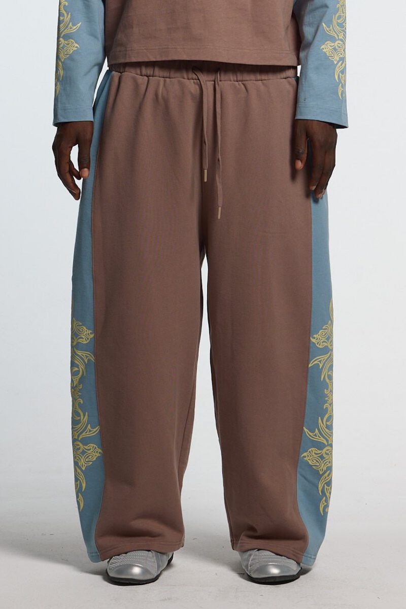 TRIBAL SWEATPANTS BROWN & BLUE