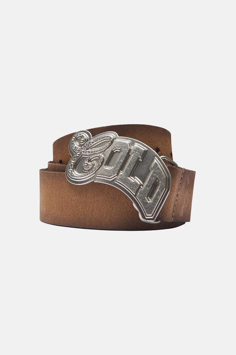 VARSITY LEATHER BELT BROWN MIX