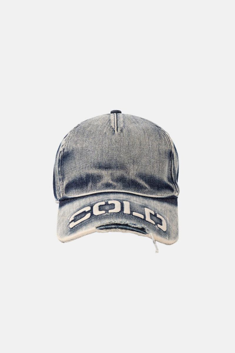 WASHED PROGRESS LOGO CAP HEAVY BLUE