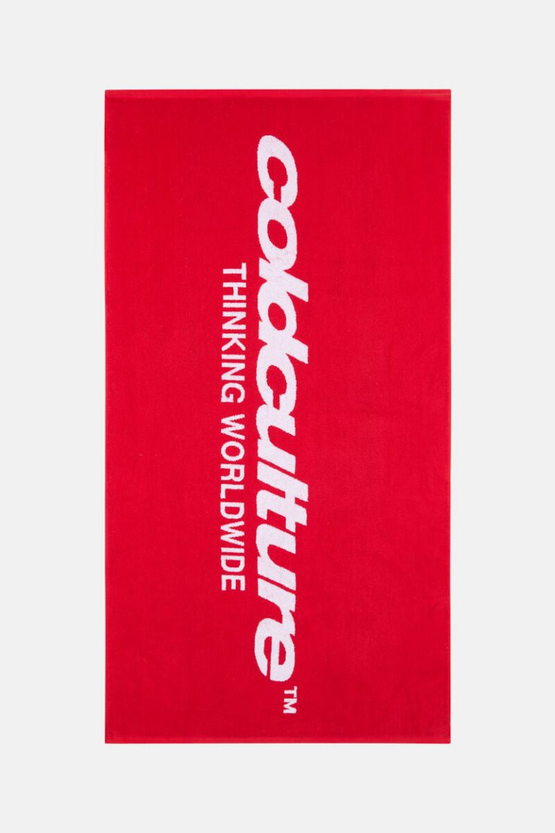 WORLDWIDE TOWEL VIVID RED AND WHITE